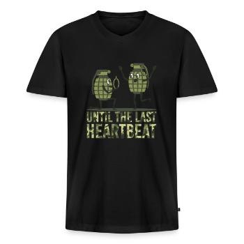 Granate Hochzeitsring Ehering Sicherung Antrag - Männer Premium Bio T-Shirt mit V-Ausschnitt - Schwarz - Vorne - Nico (187cm)