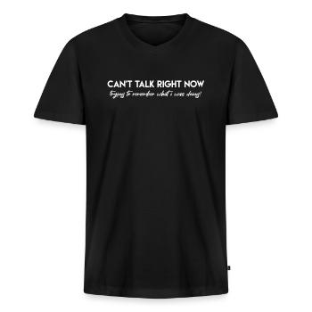 ADHS - Männer Premium Bio T-Shirt mit V-Ausschnitt - Schwarz - Vorne - Nico (187cm)