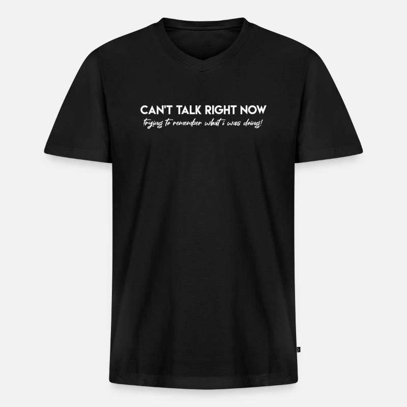ADHS - Männer Premium Bio T-Shirt mit V-Ausschnitt - Schwarz