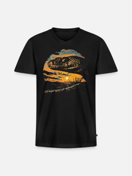 Snakes - Men's Premium Organic T-shirt with V-neck - black