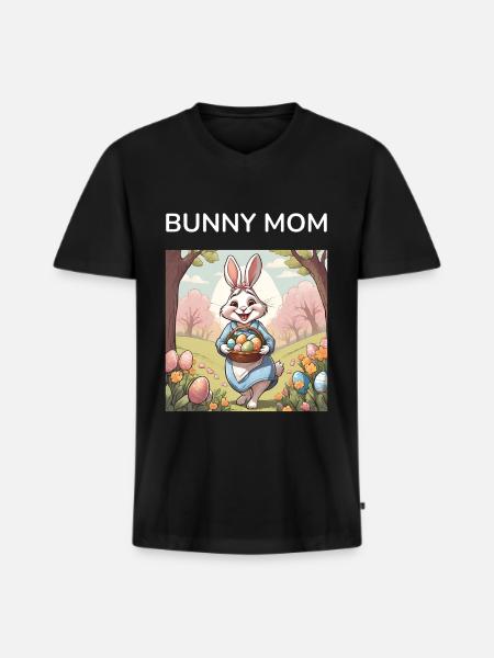 Mom Bunny Easter Bunny Gift - Men's Premium Organic T-shirt with V-neck - black