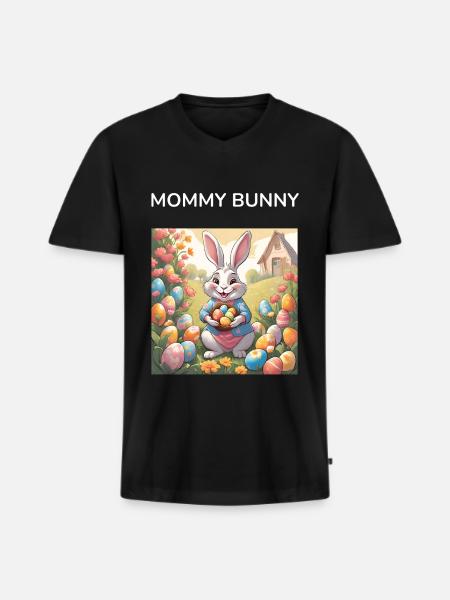 Mom Bunny Easter Egg Gift - Men's Premium Organic T-shirt with V-neck - black