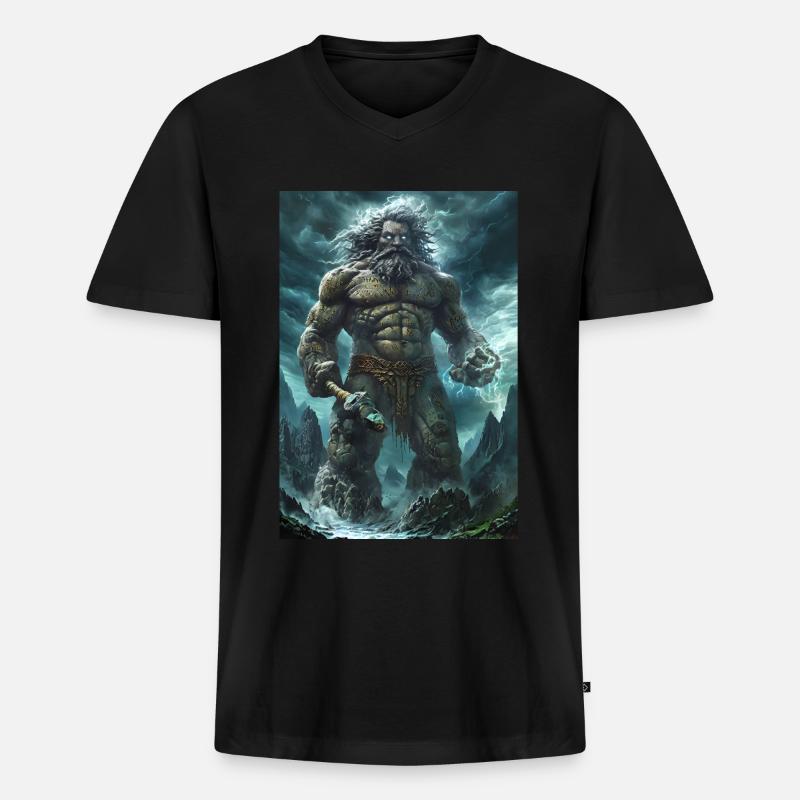 Riese Giant Geschenk - Männer Premium Bio T-Shirt mit V-Ausschnitt - Schwarz