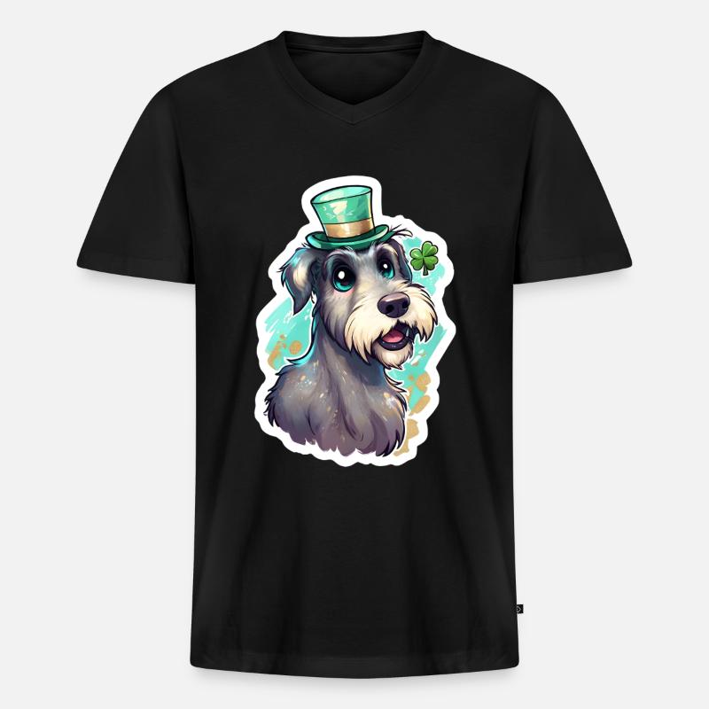 St. Patrick's Day Hund Geschenk - Männer Premium Bio T-Shirt mit V-Ausschnitt - Schwarz