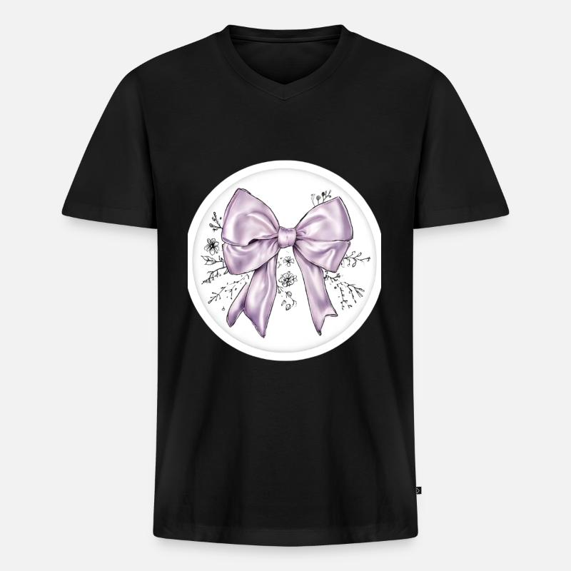 Schleife Seide Satin Geschenk - Männer Premium Bio T-Shirt mit V-Ausschnitt - Schwarz