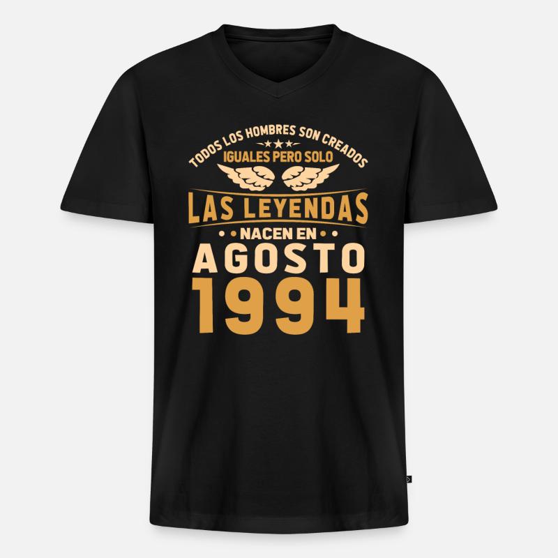 Die Legenden August 1994 - Männer Premium Bio T-Shirt mit V-Ausschnitt - Schwarz