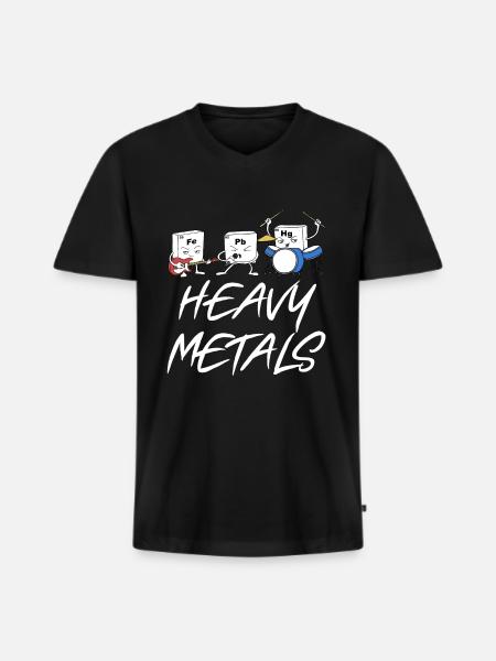 Heavy Metals - Männer Premium Bio T-Shirt mit V-Ausschnitt - Schwarz
