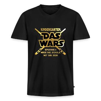 1. Klasse Schulanfang Einschulung Das Wars - Männer Premium Bio T-Shirt mit V-Ausschnitt - Schwarz - Vorne - Nico (187cm)