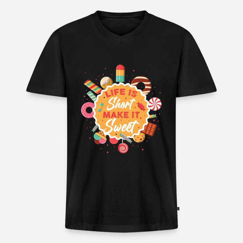 Backen - Männer Premium Bio T-Shirt mit V-Ausschnitt - Schwarz