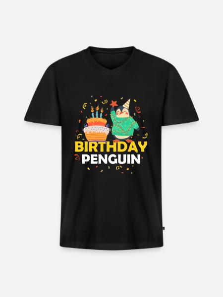 Pingouin - T-shirt encolure en V Premium bio Homme - noir