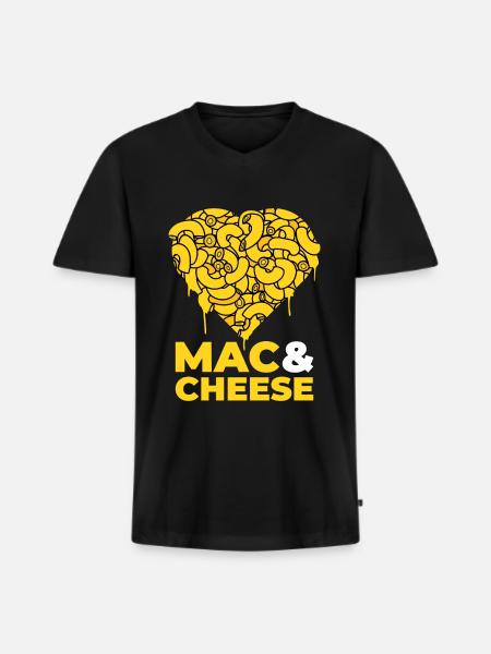 Mac and cheese - Men's Premium Organic T-shirt with V-neck - black