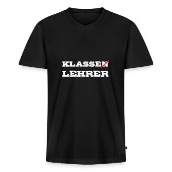 Klasse Lehrer Klassenlehrer Geschenkidee - Männer Premium Bio T-Shirt mit V-Ausschnitt - Schwarz - Vorne - Nico (187cm)