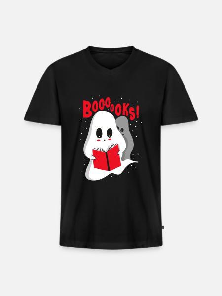 Lesen Buch Bücher Leser Geschenk - Männer Premium Bio T-Shirt mit V-Ausschnitt - Schwarz