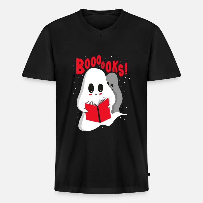 Lesen Buch Bücher Leser Geschenk - Männer Premium Bio T-Shirt mit V-Ausschnitt - Schwarz