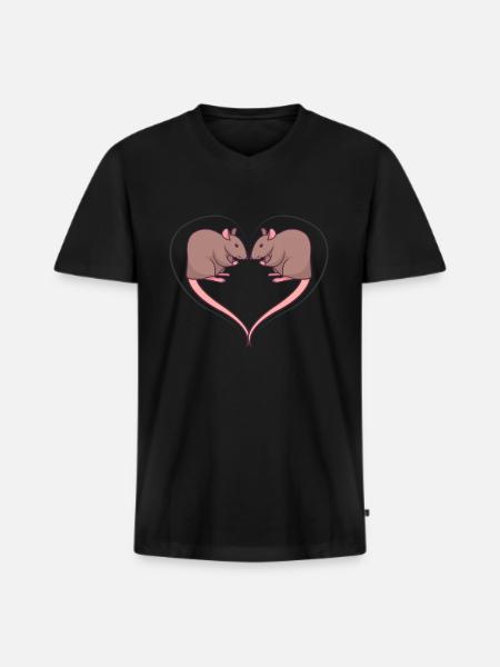 Rats love funny gift - Men's Premium Organic T-shirt with V-neck - black