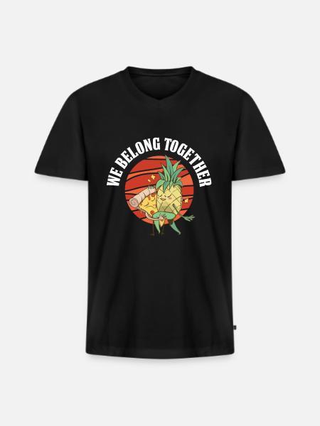 Pizza Pineapple Pizza - Men's Premium Organic T-shirt with V-neck - black