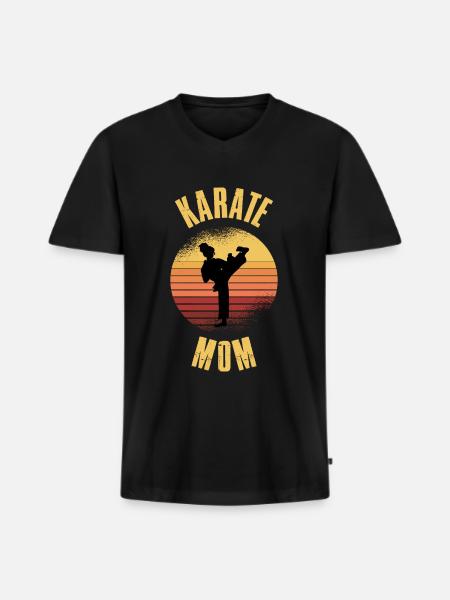 Karate Mom Karate Geschenk - Männer Premium Bio T-Shirt mit V-Ausschnitt - Schwarz