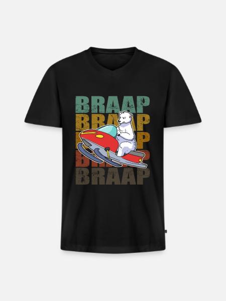 Braap Snowmobile Snowmobile Gift - Men's Premium Organic T-shirt with V-neck - black