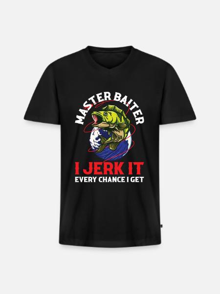 Master Baiter Fishing Gift - Men's Premium Organic T-shirt with V-neck - black