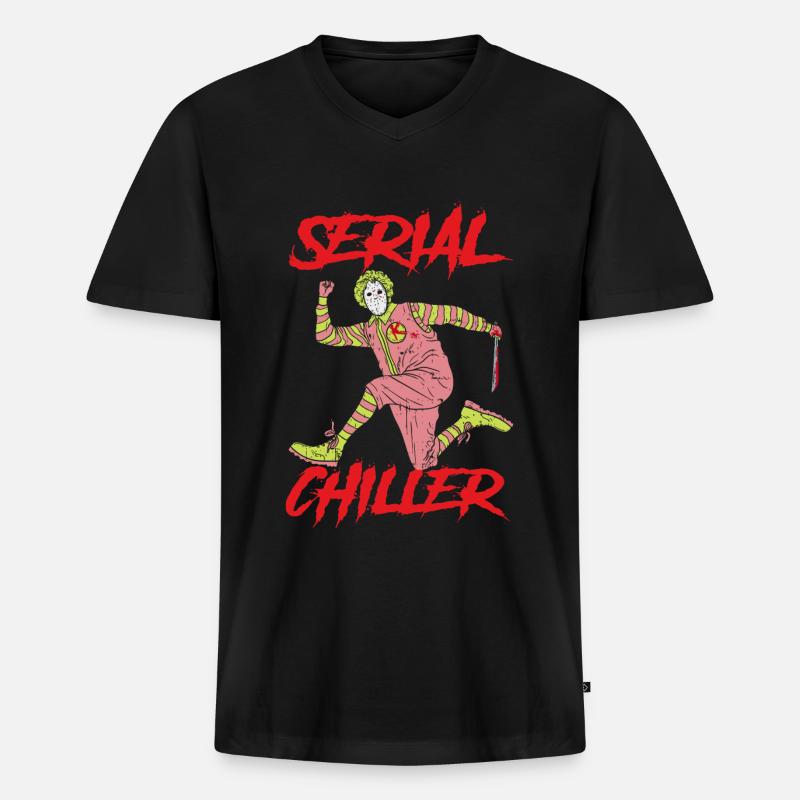 Serial Chiller Krimiserie Geschenk - Männer Premium Bio T-Shirt mit V-Ausschnitt - Schwarz