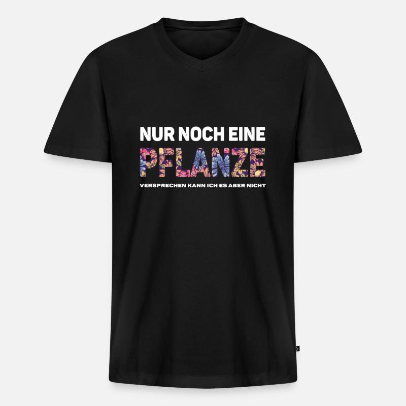 Nur noch eine Pflanze - Männer Premium Bio T-Shirt mit V-Ausschnitt - Schwarz