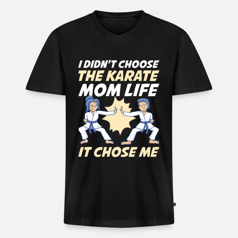 Karate Mom Life Karate Geschenk - Männer Premium Bio T-Shirt mit V-Ausschnitt - Schwarz