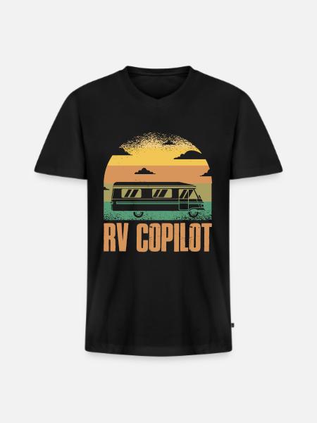RV Copilot Wohnmobil Geschenk - Männer Premium Bio T-Shirt mit V-Ausschnitt - Schwarz