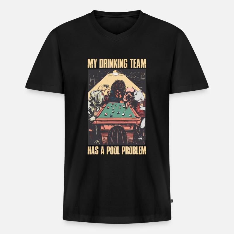 Pool Problem Billard Geschenk - Männer Premium Bio T-Shirt mit V-Ausschnitt - Schwarz
