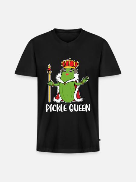Pickle Queen Concombre Cadeau - T-shirt encolure en V Premium bio Homme - noir