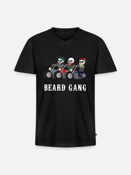 Beard Gang Beard Gift - Men's Premium Organic T-shirt with V-neck - black