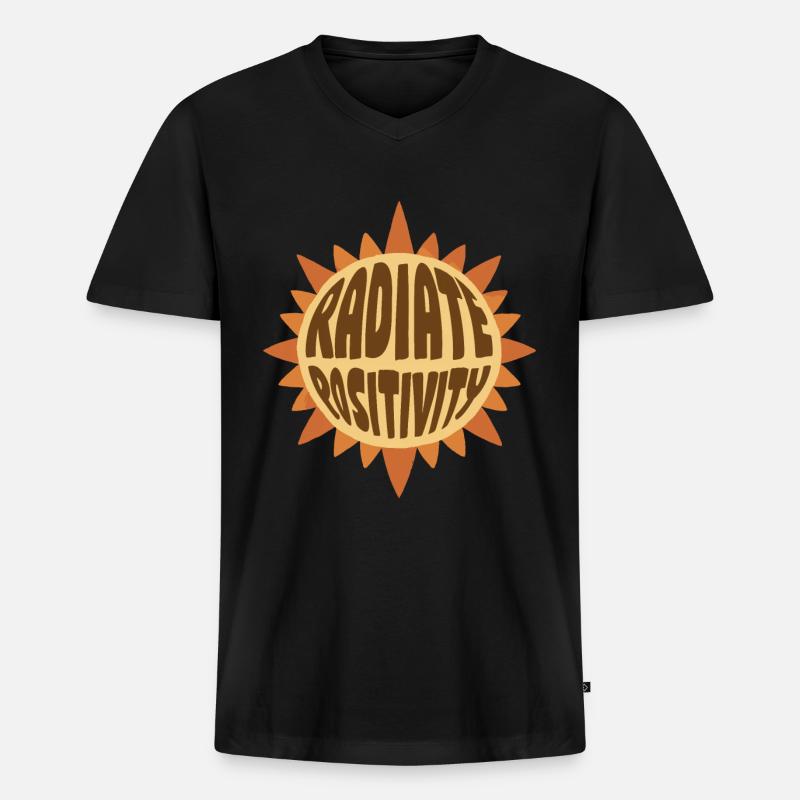 Radiate Positivity Hippie Geschenk - Männer Premium Bio T-Shirt mit V-Ausschnitt - Schwarz