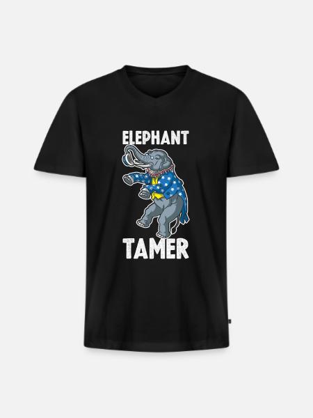 Elephant Tamer Elephant Gift - Men's Premium Organic T-shirt with V-neck - black