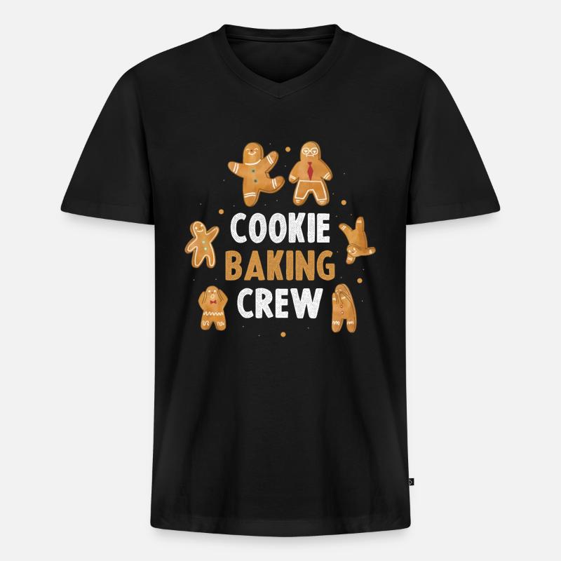 Cookie Baking Crew Keks Geschenk - Männer Premium Bio T-Shirt mit V-Ausschnitt - Schwarz