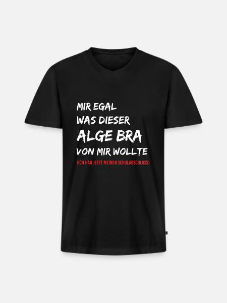 Realschulabschluss Algebra - Männer Premium Bio T-Shirt mit V-Ausschnitt - Schwarz