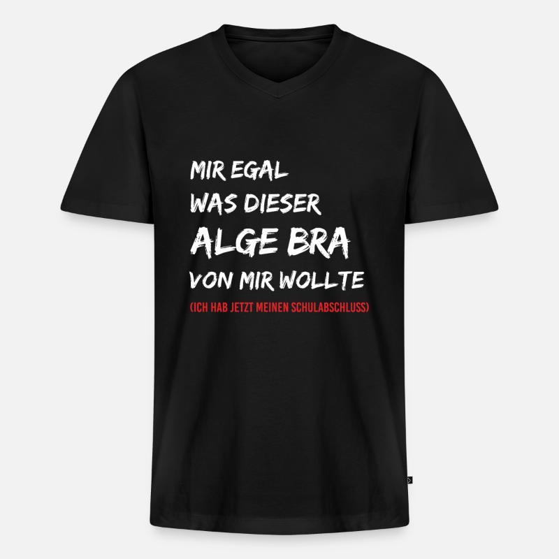 Realschulabschluss Algebra - Männer Premium Bio T-Shirt mit V-Ausschnitt - Schwarz