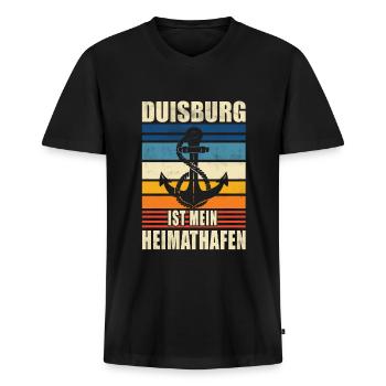 Ruhrgebiet Souvenir - Männer Premium Bio T-Shirt mit V-Ausschnitt - Schwarz - Vorne - Nico (187cm)