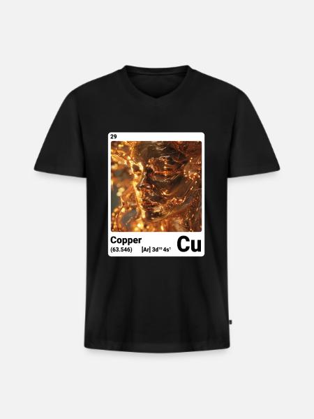 AI am Copper (wt) - Men's Premium Organic T-shirt with V-neck - black