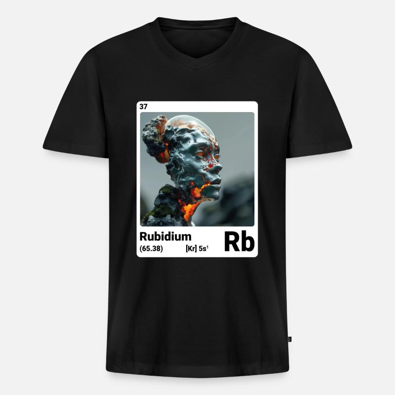 AI am Rubidium (wt) - Männer Premium Bio T-Shirt mit V-Ausschnitt - Schwarz