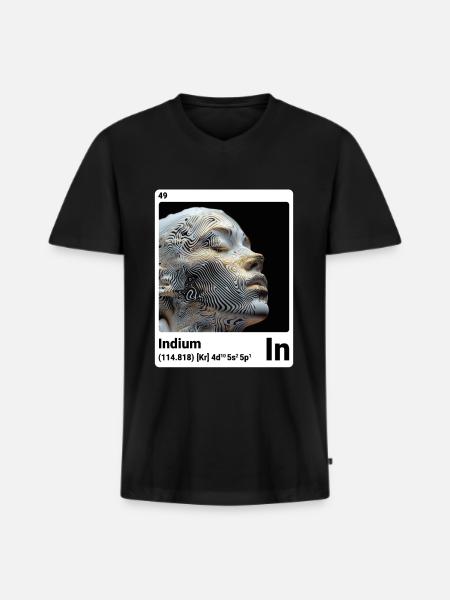 AI am Indium (wt) - T-shirt encolure en V Premium bio Homme - noir