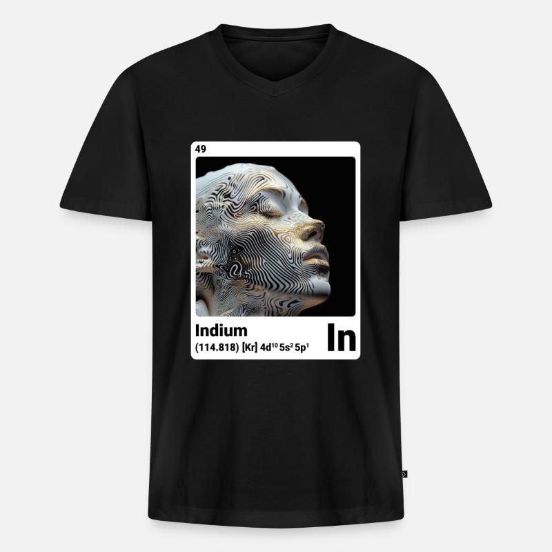 AI am Indium (wt) - Männer Premium Bio T-Shirt mit V-Ausschnitt - Schwarz