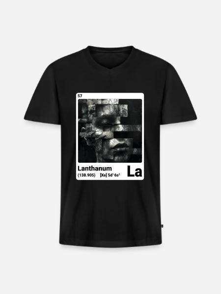 AI am Lanthan (wt) - Männer Premium Bio T-Shirt mit V-Ausschnitt - Schwarz
