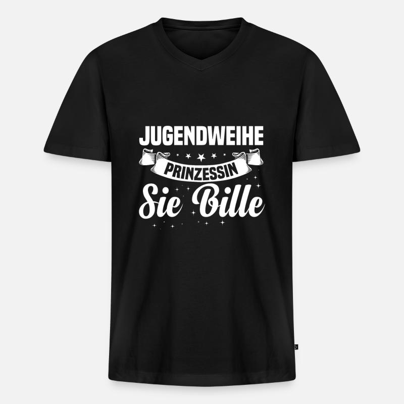 Jugendliche Jugendweihe Feier - Männer Premium Bio T-Shirt mit V-Ausschnitt - Schwarz
