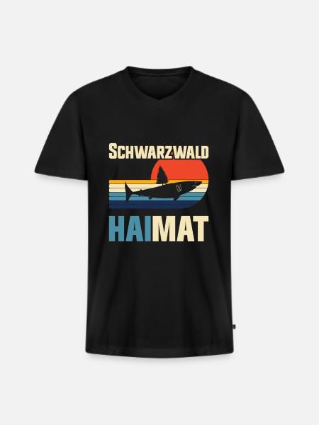 Schwarzwälder Schwarzwaldbub Schwarzwald - Männer Premium Bio T-Shirt mit V-Ausschnitt - Schwarz
