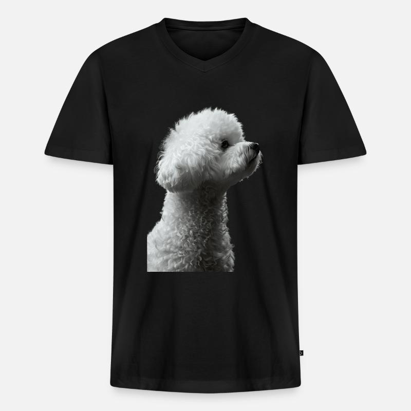 Bichon Frisé - Männer Premium Bio T-Shirt mit V-Ausschnitt - Schwarz