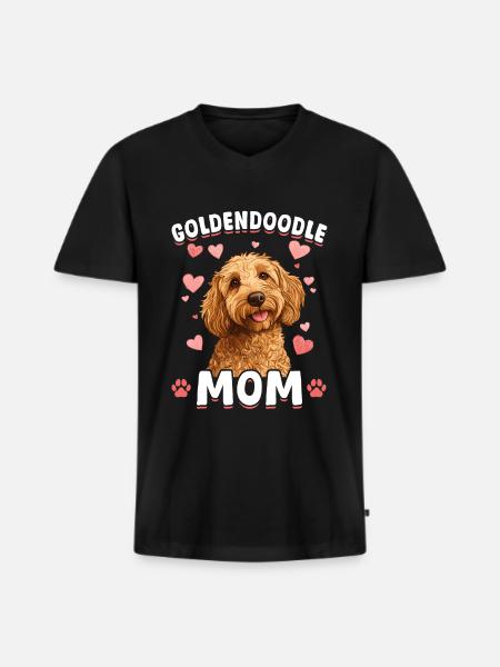 Goldendoodle Hunderace Goldendoodle Mor - Premium økologisk T-shirt med V-hals til mænd - sort