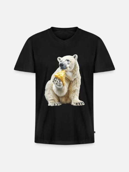 Polar bear - Men's Premium Organic T-shirt with V-neck - black