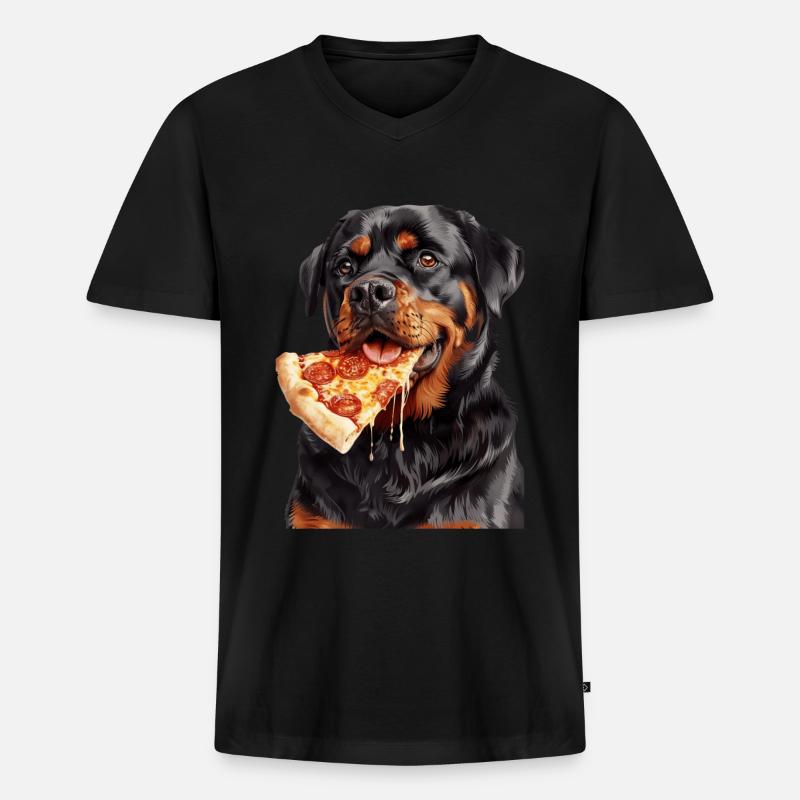 Rottweiler - Männer Premium Bio T-Shirt mit V-Ausschnitt - Schwarz