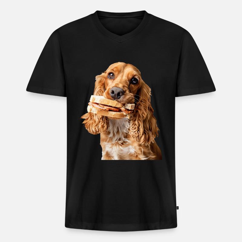 Cocker Spaniel - Männer Premium Bio T-Shirt mit V-Ausschnitt - Schwarz