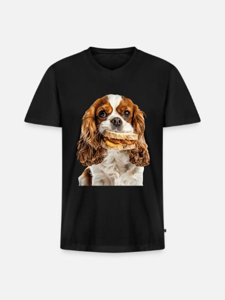 Cavalier King Spaniel - Men's Premium Organic T-shirt with V-neck - black