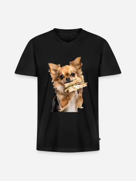 Chihuahua - Männer Premium Bio T-Shirt mit V-Ausschnitt - Schwarz
